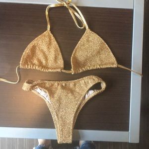 Andi Bagus gold glitterati bikini! Size M/L